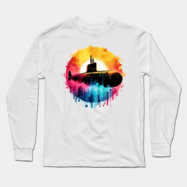 Submarine Long Sleeve T-Shirt by Vehicles-Art